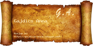 Gajdics Anna névjegykártya